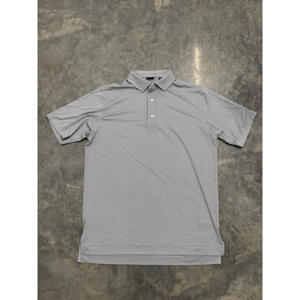 FootJoy Mens Lisle Diamond Print Golf Polo Shirt Short Sleeve Size M